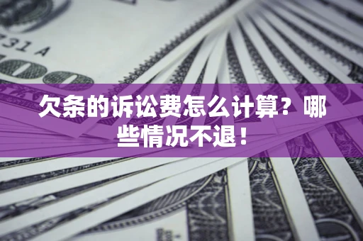 武汉欠条的诉讼费怎么计算？哪些情况不退！