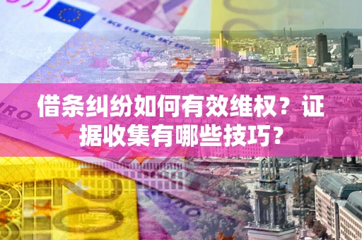 武汉借条纠纷如何有效维权？证据收集有哪些技巧？